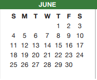 District School Academic Calendar for Crowley High School for June 2023