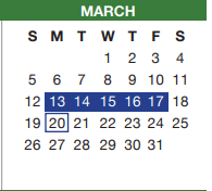 District School Academic Calendar for Crowley Alternative School for March 2023