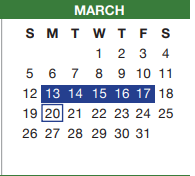 District School Academic Calendar for North Crowley H S 9th Grade Campus for March 2023