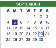 District School Academic Calendar for Sue Crouch Intermediate School for September 2022