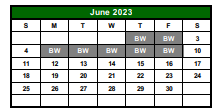 District School Academic Calendar for G O A L S Program for June 2023