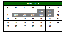 District School Academic Calendar for Learning Connections for June 2023