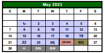 District School Academic Calendar for Learning Connections for May 2023