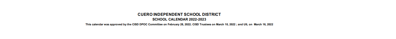 District School Academic Calendar for Learning Connections