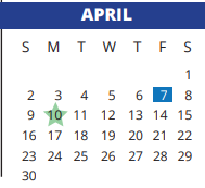District School Academic Calendar for Sampson Elementary for April 2023