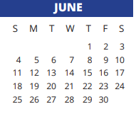 District School Academic Calendar for Sampson Elementary for June 2023
