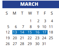 District School Academic Calendar for Sampson Elementary for March 2023