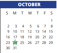 District School Academic Calendar for Sampson Elementary for October 2022