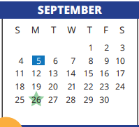 District School Academic Calendar for Sampson Elementary for September 2022