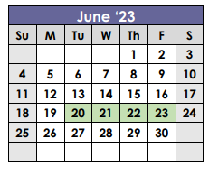 District School Academic Calendar for Dalhart Elementary for June 2023