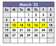 District School Academic Calendar for X I T Secondary School for March 2023