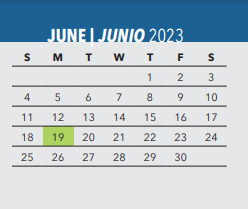 District School Academic Calendar for E H Cary Middle for June 2023