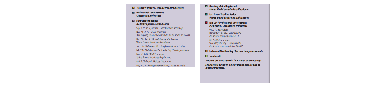 District School Academic Calendar Key for Sam Tasby Middle School