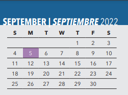 District School Academic Calendar for T W Browne Middle for September 2022