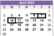 District School Academic Calendar for Austin El for April 2023