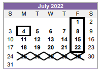 District School Academic Calendar for Austin El for July 2022