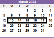 District School Academic Calendar for Dayton Alternative Ed Ctr for March 2023