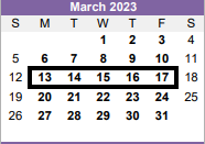 District School Academic Calendar for Austin El for March 2023