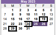 District School Academic Calendar for Austin El for May 2023