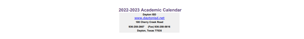 District School Academic Calendar for Austin El