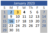 District School Academic Calendar for Rann Elementary for January 2023