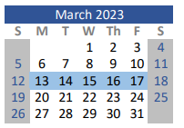 District School Academic Calendar for Rann Elementary for March 2023