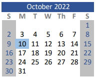 District School Academic Calendar for Rann Elementary for October 2022