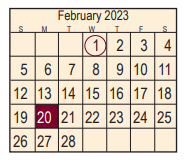 District School Academic Calendar for Bonnette Jr High for February 2023