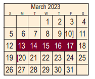 District School Academic Calendar for Harris Co J J A E P for March 2023