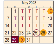 District School Academic Calendar for Jp Dabbs Elementary for May 2023