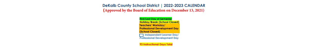 District School Academic Calendar Key for Chesnut Elementary School