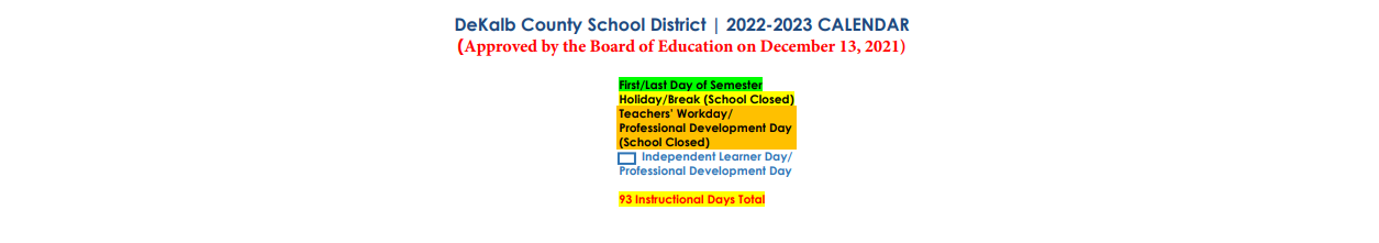 District School Academic Calendar Key for Brockett Elementary School