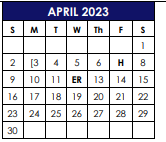 District School Academic Calendar for Denison H S for April 2023