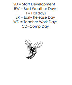 District School Academic Calendar Legend for Pathways H S