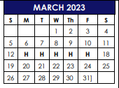 District School Academic Calendar for Denison H S for March 2023