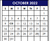 District School Academic Calendar for Denison H S for October 2022