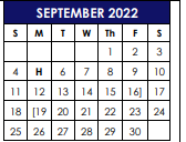 District School Academic Calendar for Denison H S for September 2022