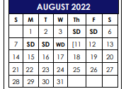 District School Academic Calendar for Lamar El for August 2022