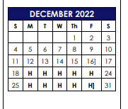 District School Academic Calendar for Layne El for December 2022