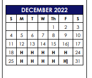 District School Academic Calendar for Lamar El for December 2022