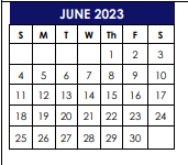 District School Academic Calendar for Terrell El for June 2023