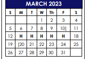 District School Academic Calendar for Lamar El for March 2023