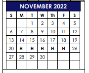 District School Academic Calendar for Lamar El for November 2022