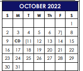 District School Academic Calendar for Golden Rule Elementary for October 2022