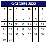 District School Academic Calendar for Lamar El for October 2022