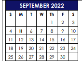 District School Academic Calendar for Golden Rule Elementary for September 2022