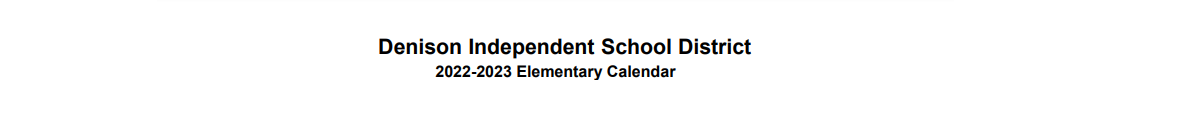 District School Academic Calendar for Lamar El