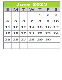 District School Academic Calendar for Regional Day Sch Deaf for June 2023