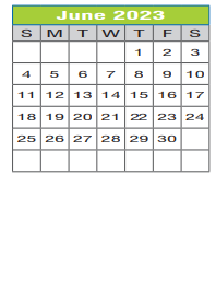 District School Academic Calendar for Calhoun Middle for June 2023