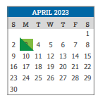 District School Academic Calendar for Smedley Elementary School for April 2023